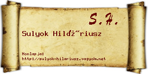 Sulyok Hiláriusz névjegykártya